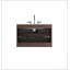 Meuble-lavabo mural en noyer de 30 po avec lavabo en céramique avec trois trous de robinet, grand meuble-lavabo flottant de rangement pour salle de bain moderne, lavabo une pièce sans drain, pré-assemblé