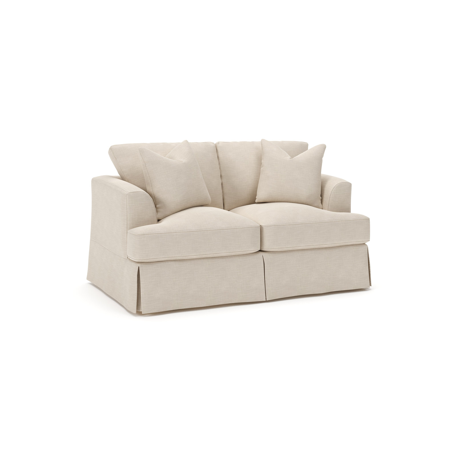 Lucia 66" Linen Loveseat, Conversation Ivory Basketweave