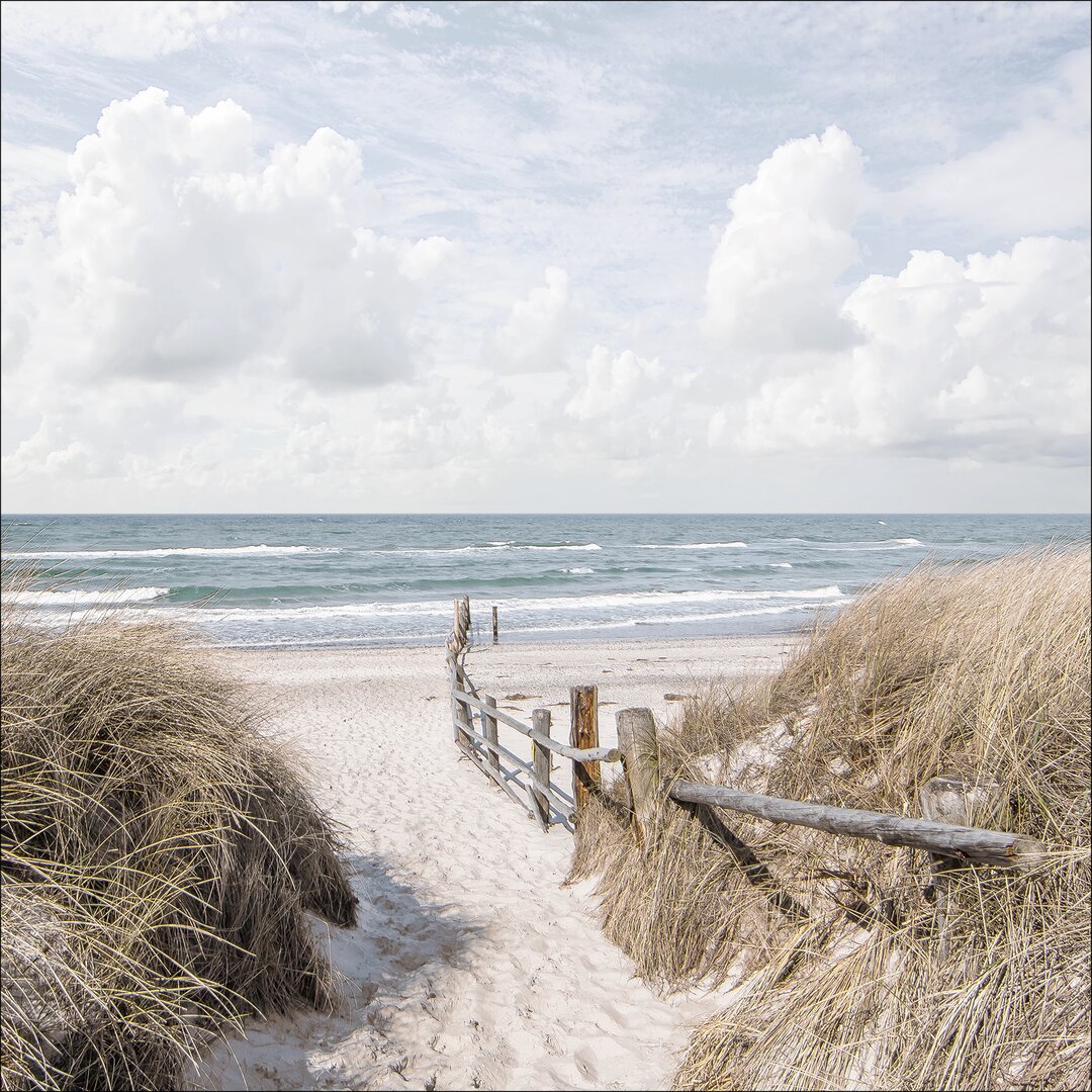 Glasbild Weg zum Strand