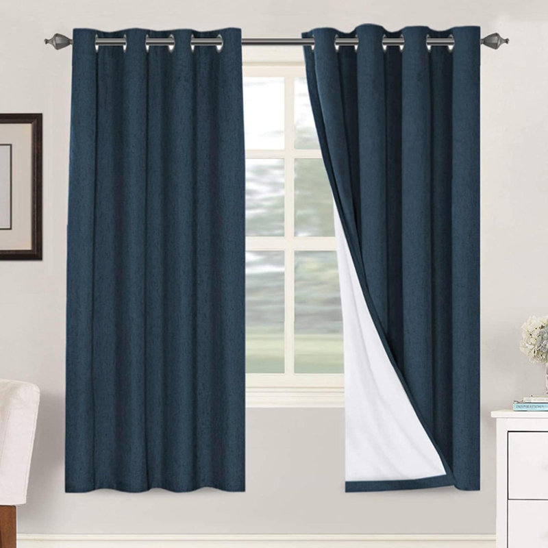 Curtains For Bedroom Full Light Blocking Curtains Textured Window Curtain For Living Room Grommet  Energy Efficient Curtains Liner