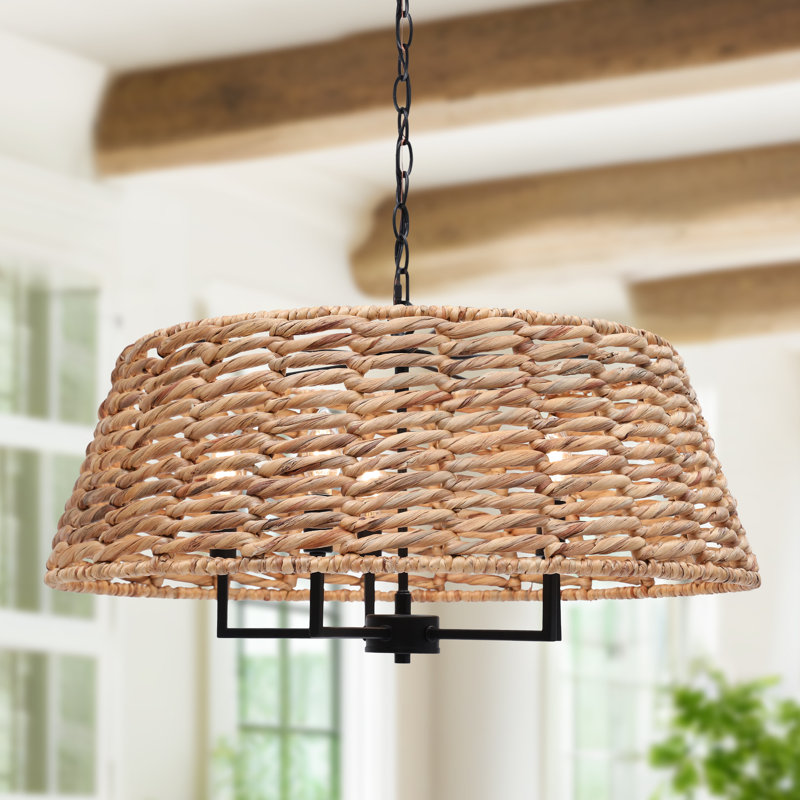 Coreon 5-Light 26" Wide Dimmable Farmhouse Drum Dining Room Chandelier