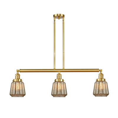 Luminaire suspendu linéaire pour îlot de cuisine 3 lumières Vinson