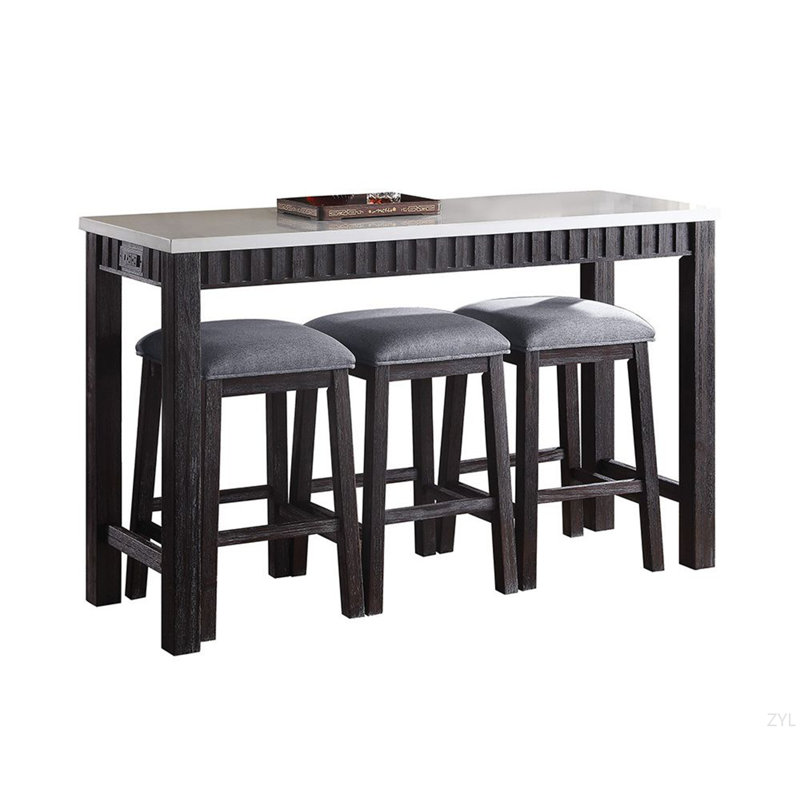 Ensemble de tables à hauteur de comptoir 4 pièces Necalli