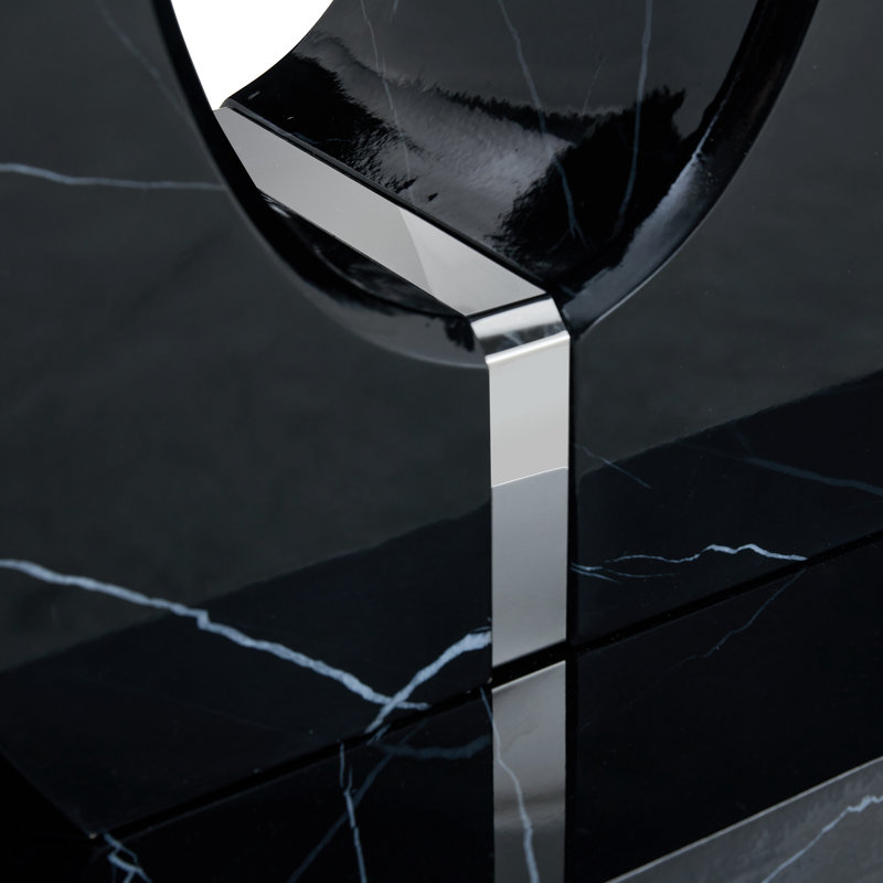 Table basse Modern MDF, Noir, H 18 po x L 43,30 po x l 22,40 po