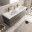 Meuble-lavabo 60 po avec comptoir en résine de pierre, lavabos doubles, gris cendré, meuble-lavabo Space Bath Design, comptoir