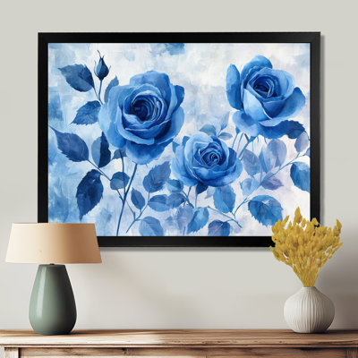 «Blue Velvet Roses Garden Of Loves I», art mural sur toile Roses