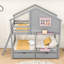 Lit superposé simple au-dessus de simple avec tiroirs Playhouse-Inspired-1051875492