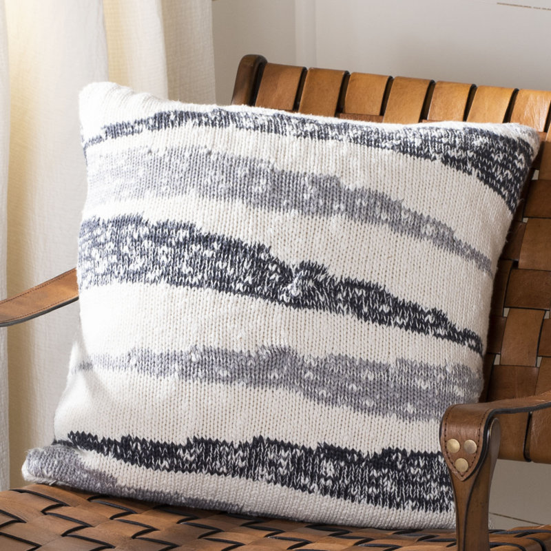 Imani Striped Cotton Reversible Throw Pillow