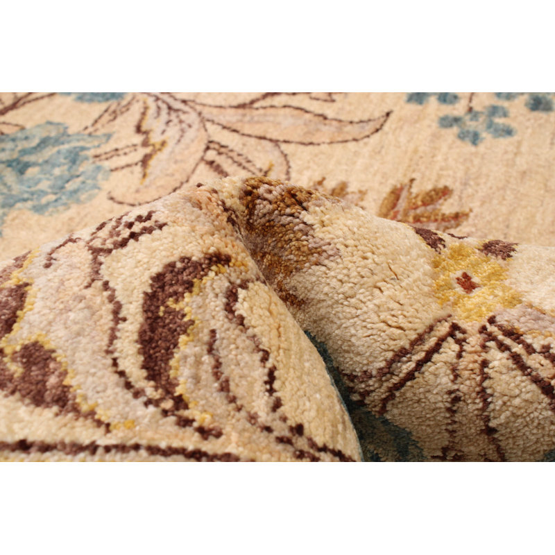 One-of-a-Kind 9'1" X 12'1" New Age Wool Area Rug in Khaki