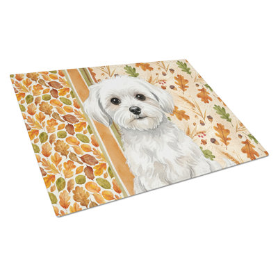 Maltese Heirloom Fall Glass Cutting Board