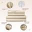 Draps 100% coton biologique pour lit simple - les draps certifiés GOTS avec un tissage en satin respirant et douillet profond se rendent plus doux à chaque lavage - ensemble de luxe 3 pièces (Dune, simple TG)-117278033-117278036