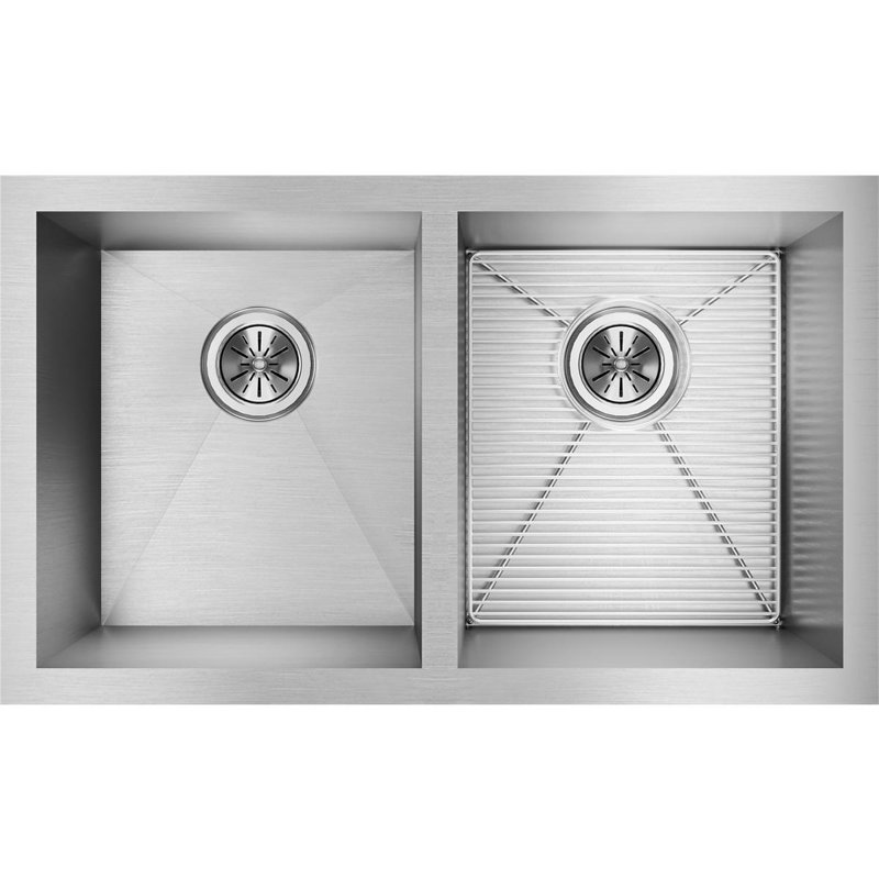 Évier de cuisine à double cuve avec grille et ensemble de drain encastrable l 31 po x l 19 po Crosstown
