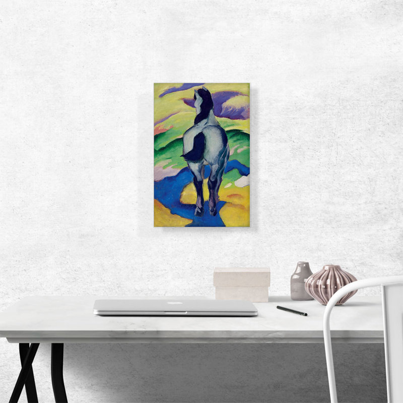 " Blue Horse II 1911 " by Franz Marc Painting Print, 18" H x 12"W x 0.75" D