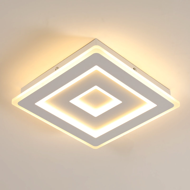 Modern 28cm White Slim Square LED Flush Mount Ceiling Light 