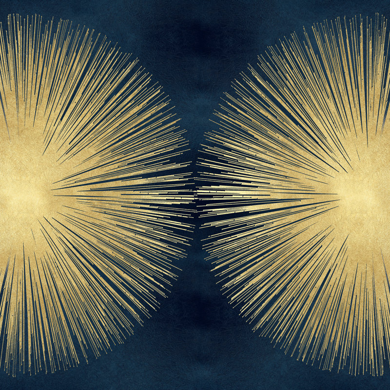 Sunburst Gold On Blue II by Abby Young - Wrapped Canvas Art Prints, 51cm H x 51cm W