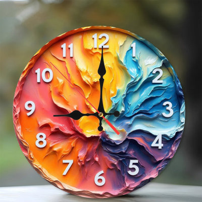 Colorful Artistic Wall Clock Decorative Home Accent