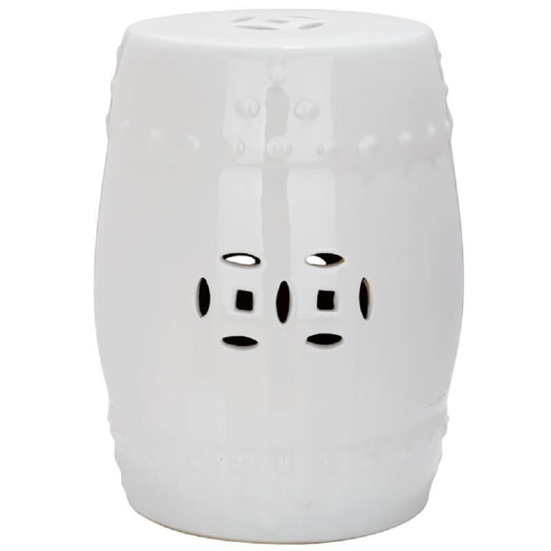 Greylock Accent Stool, White