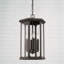 Lanterne suspendue d'extérieur 4 lumières l 12 po x H 20 po en bronze huilé avec verre transparent-70886315