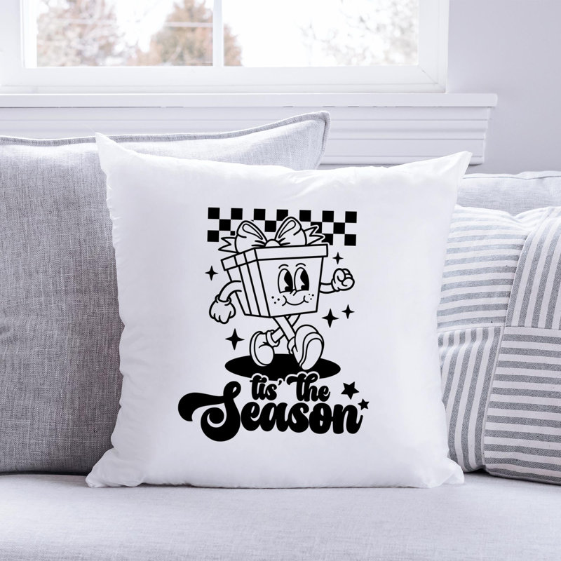 Coussin en polyester Christmas_Noir-11, 16 po x 16 po