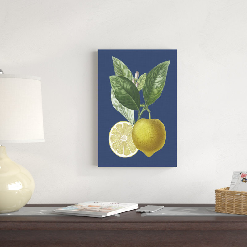 Citron français sur marine II, H 18 po x l 12 po x P 1,25 po