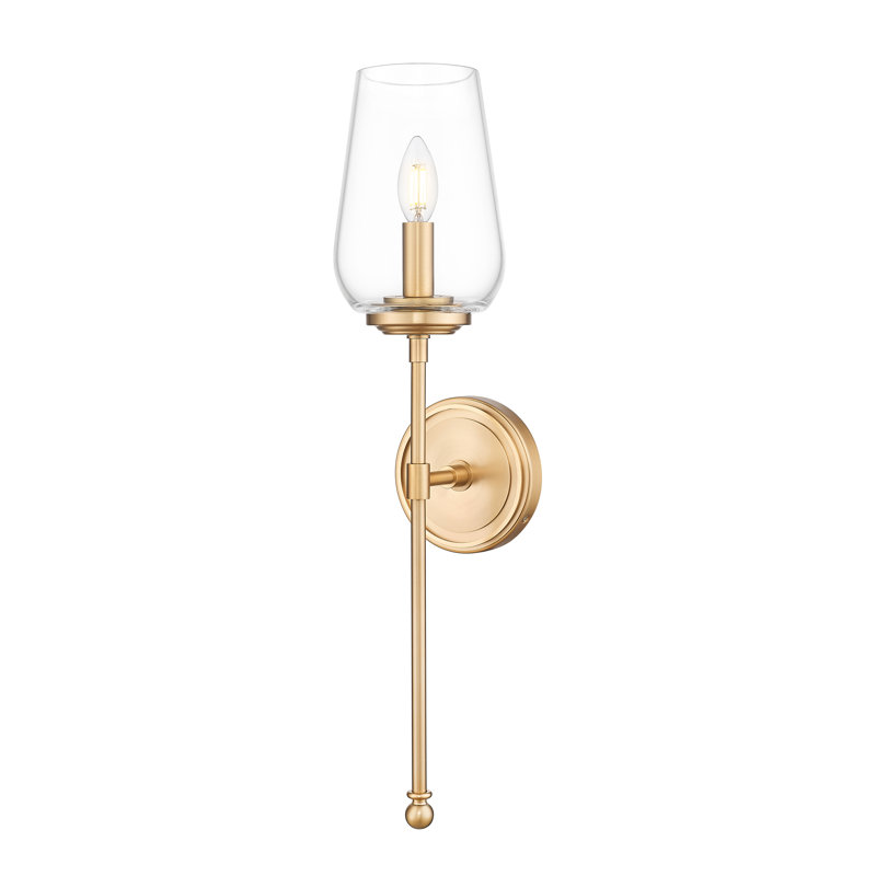 Applique murale moderne 1 lumière 25,25 po Dominique, Or moderne