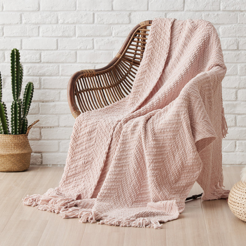 Couverture tissée Cozy Winter Collection, Rose, Jeté
