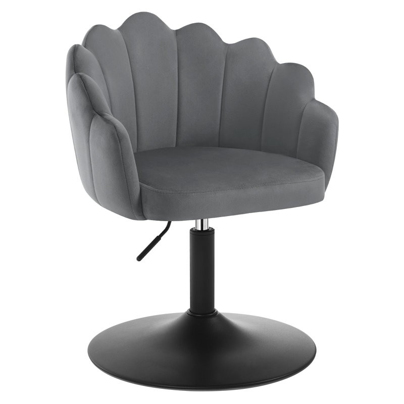 Metal Accent Stool, Velvet, Grey