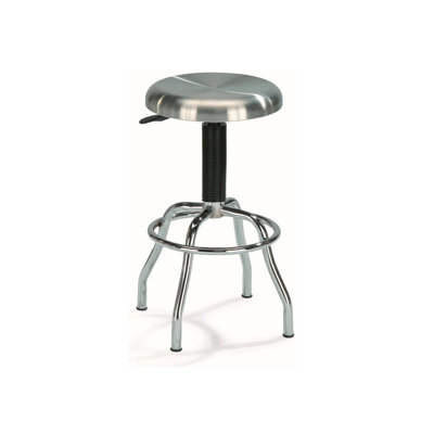 Tabouret de bar moderne en acier inoxydable - pivotant à 360 °, réglable, argenté pour la cuisine et le garage