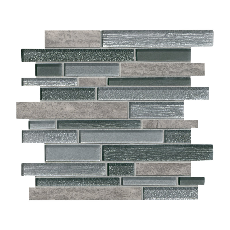 Diore Crest Interlocking 12 in. x 12 in. Glass Porcelain Blend Mosaic Wall Tile, Diore Crest