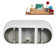 63" Streamline Soaking Freestanding Tub and Tray With Internal Drain