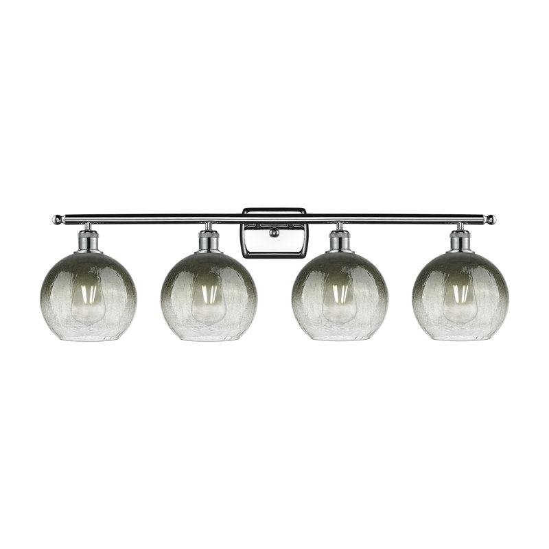 Éclairage pour meuble-lavabo 4 lumières Ballston - Brookhaven Globe, Chrome poli, Ardoise