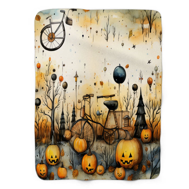 Scary Autumn - 1 pièce Sherpa Premium, Grand lit