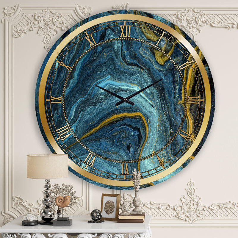 Agathe Ripple Golden Rivers - horloge murale moderne, Grand