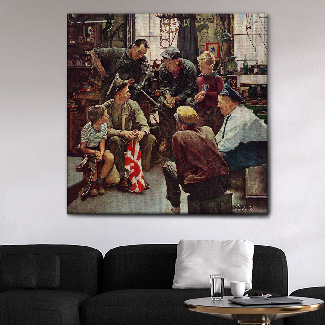 Leinwandbild Return to the Soldier's Home von Norman Rockwell