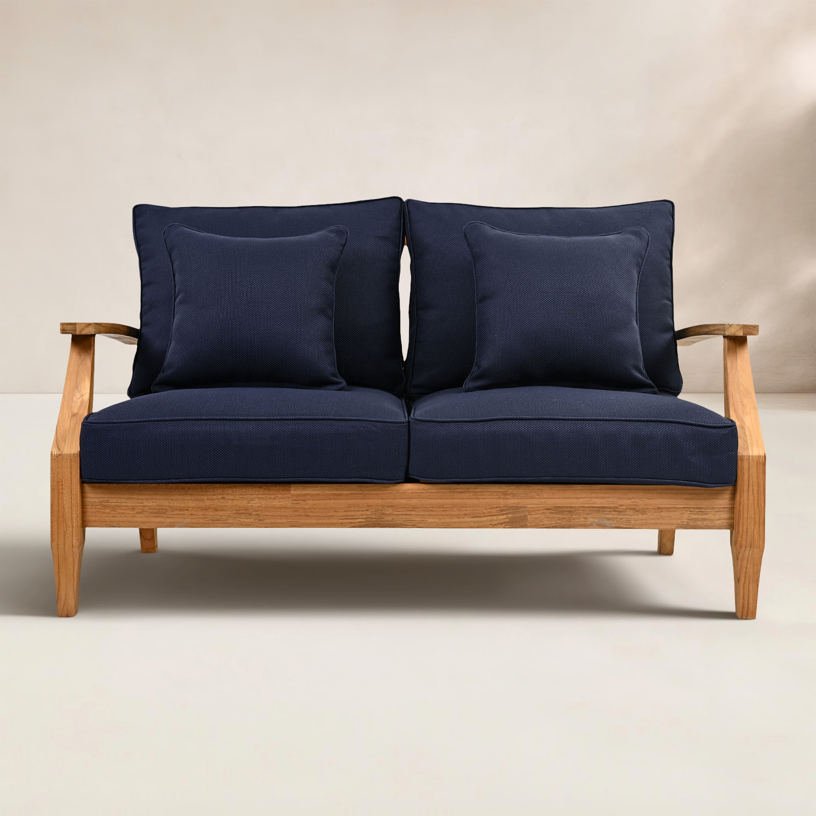 Clairmont Teakwood Patio Loveseat, Navy