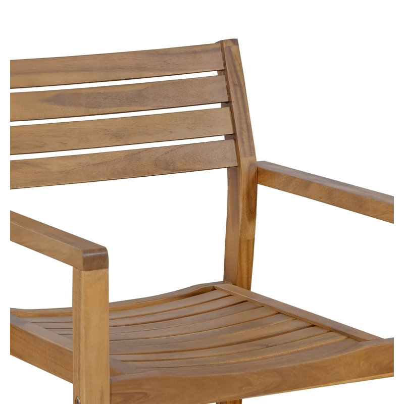 Ensemble de salle à manger d'extérieur 5 pièces en bois d'acacia 5 pièces