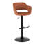 Tabouret de bar réglable pivotant en métal noir et similicuir brun Margarit-1316622392