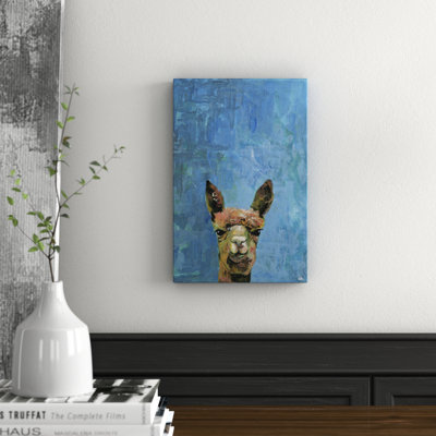 What up Llama Wrapped Canvas Painting