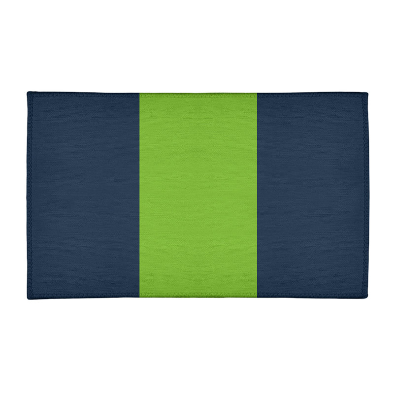 Tapis bleu/vert rayé, Rectangle 2 pi x 3 pi
