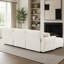 Canapé d'angle modulaire de 110 pouces, forme en L avec assise extra-large, système de traction, pouf amovible, mousse haute densité, combinaisons libres, structure robuste en métal et bois, tissu bouclé, 3 couleurs-2075899983