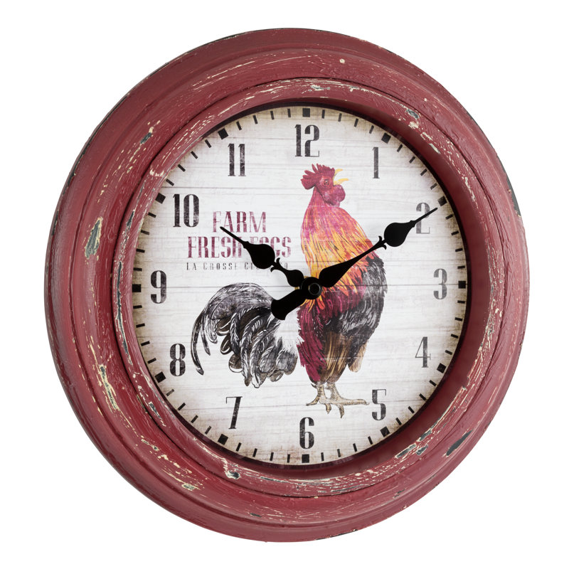 Argita 12" Rooster Quartz Wall Clock