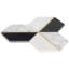 Decade 10x12 Hexagon Polished Marble and Brass Inlay Mosaic Tile-1985278911