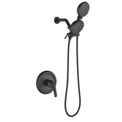 High Pressure 7-Way Shower Head Combo, Hand Held Shower & Rain Shower Separately or Together with Rough-in Valve