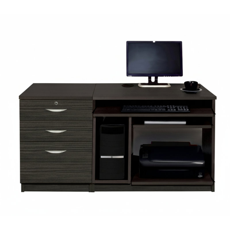 Walshaw Solid Wood Computer Desk, Black Havana