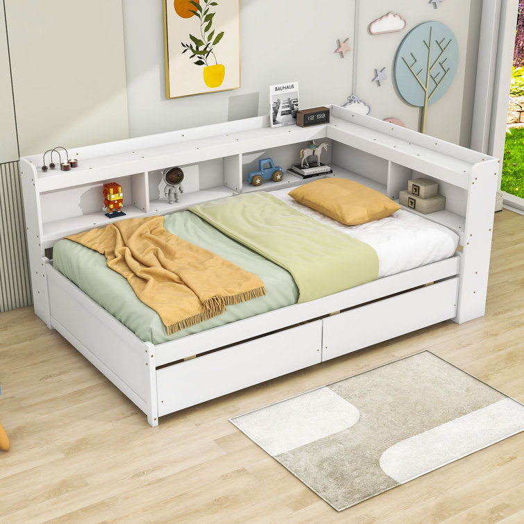 https://assets.wfcdn.com/im/67085839/resize-h755-w755%5Ecompr-r85/2511/251198800/Haisley+Two+Drawers+Wooden+Bed+with+L-shaped+Bookcases.jpg