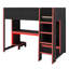 Lit mezzanine en bois avec bureau intégré, garde-robe, DEL et tiroir-1028257440