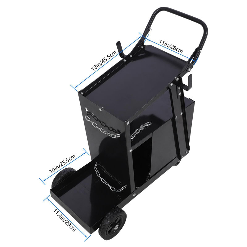 Chariot de soudage à 2 niveaux Capacité de charge statique de 220 lb