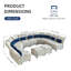 Canapé modulaire en chenille de 130 po avec repose-pieds Bernel-87456849