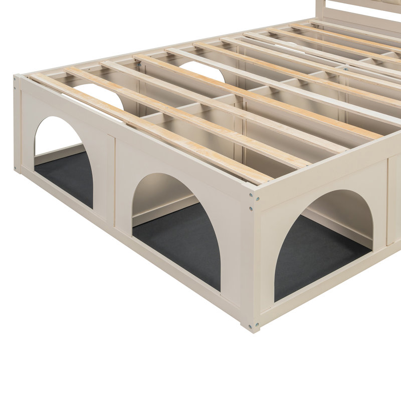 Structure de lit robuste Endicott, Beige, Queen
