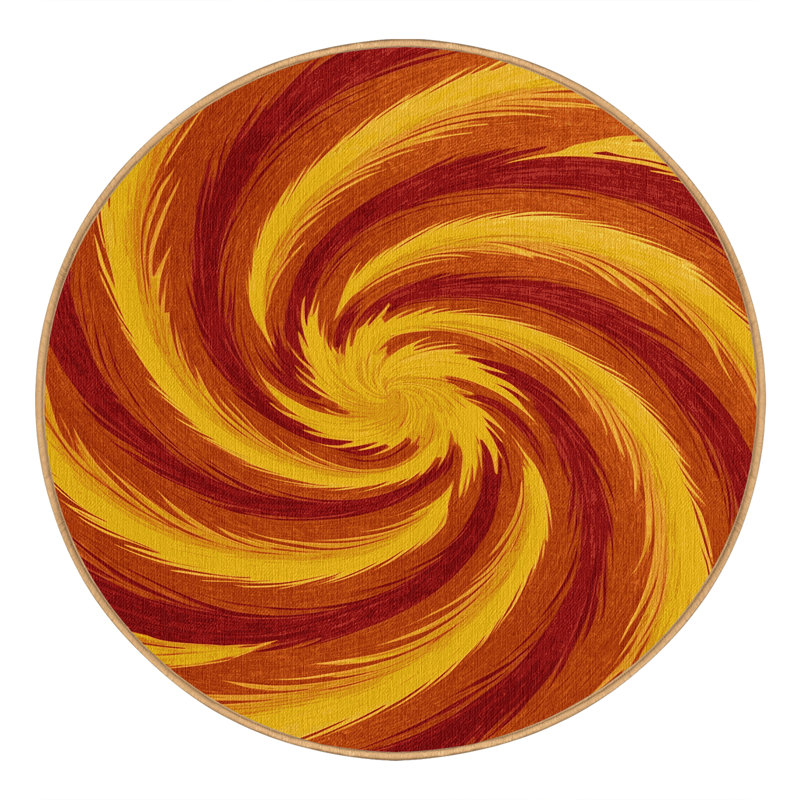 Tapis brun lavable à la machine, Rond 8 pi